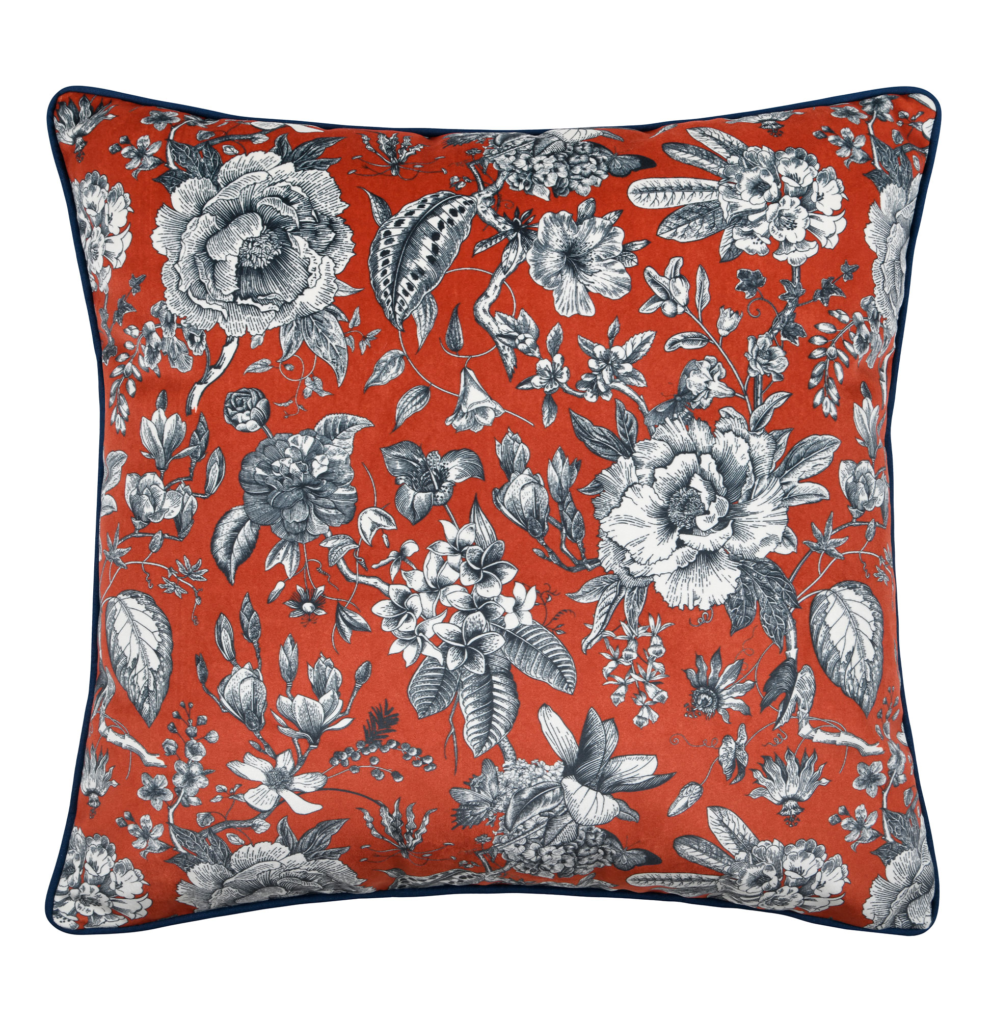 Almofada Decorativa Floral Pivoine 001 Quadrada Multicolor