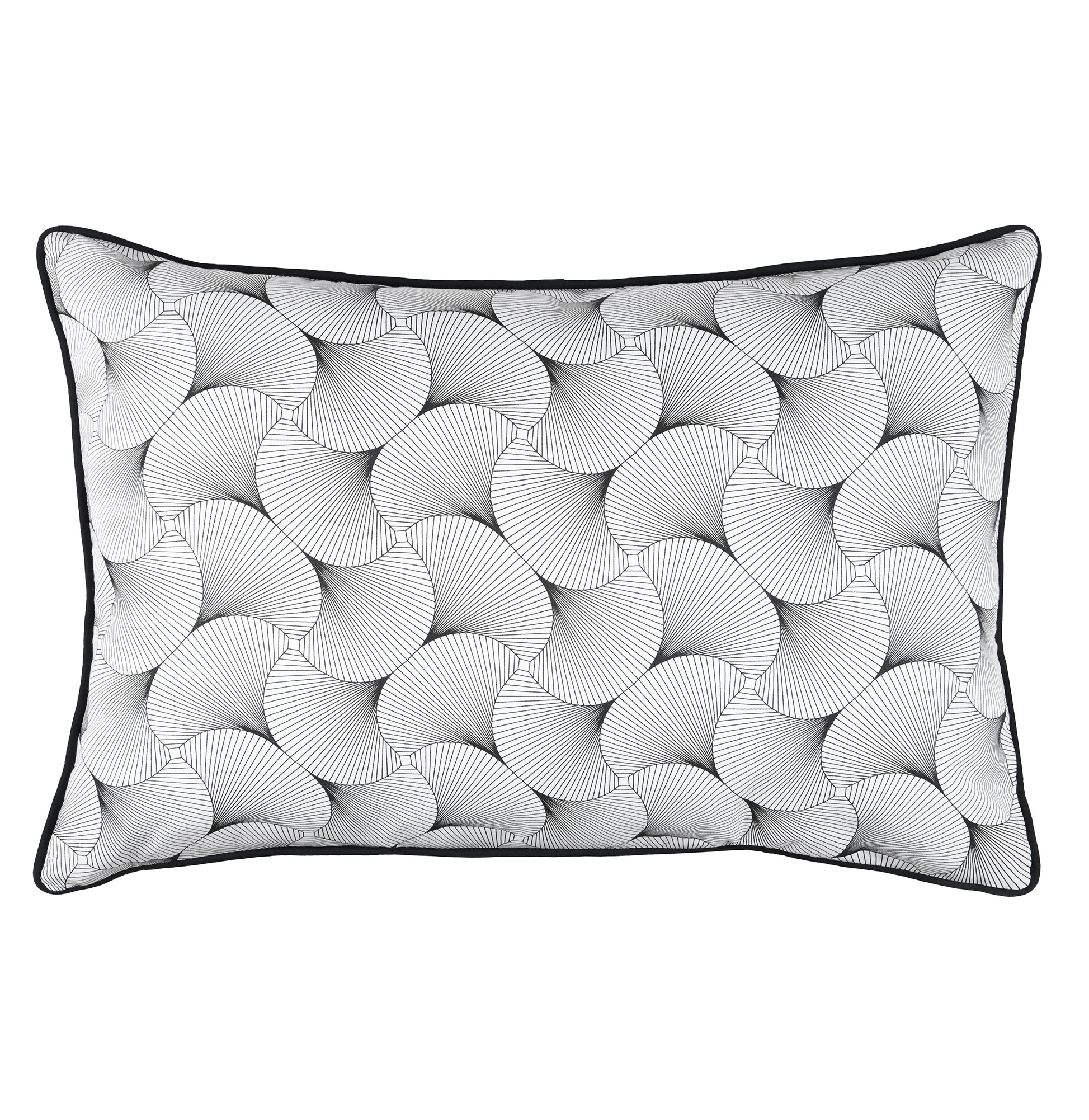 Almofada Decorativa Abstrata York Retangular Preto