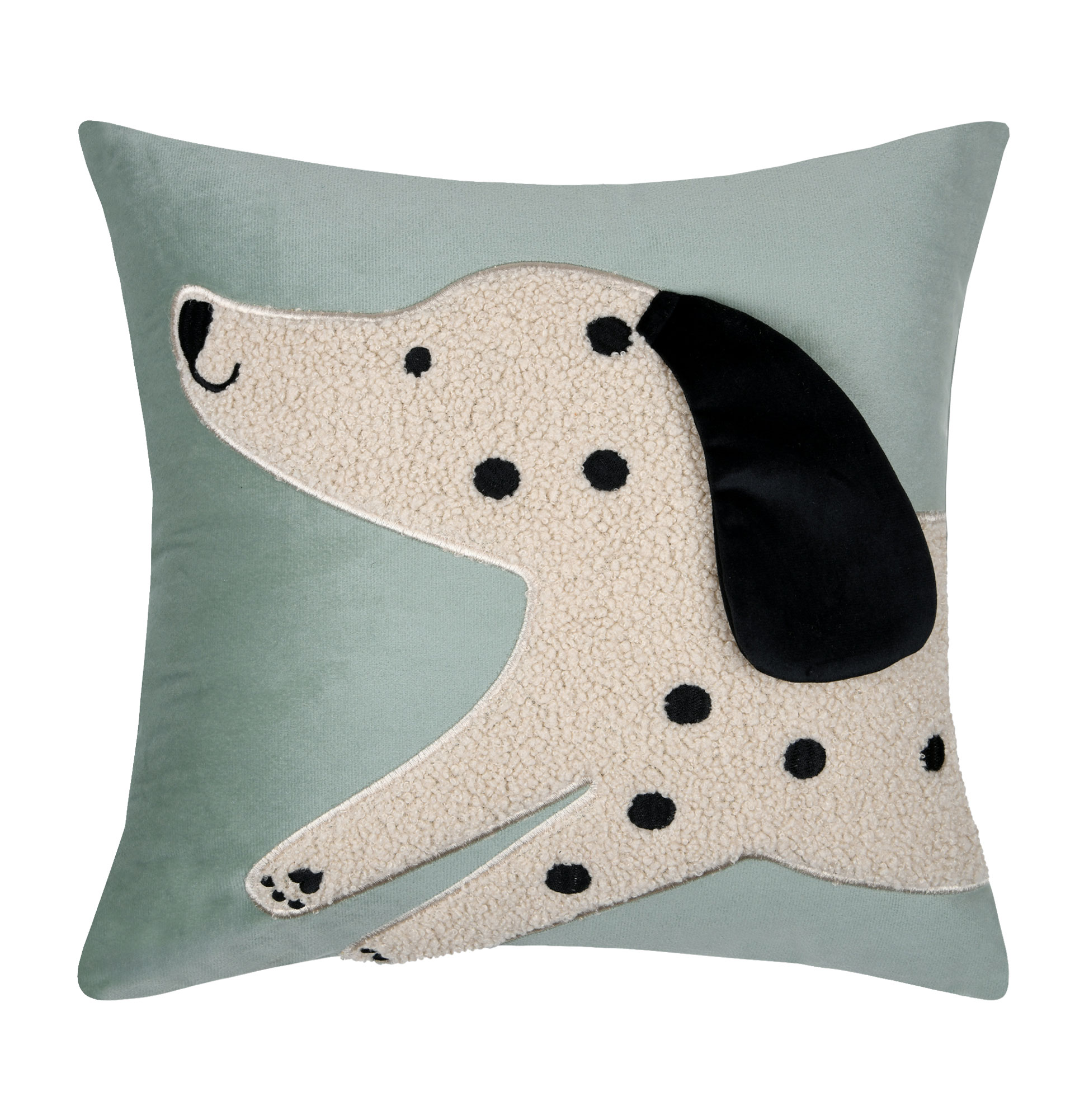 Almofada Decorativa Infantil Mimy Dálmata Quadrada Azul Claro