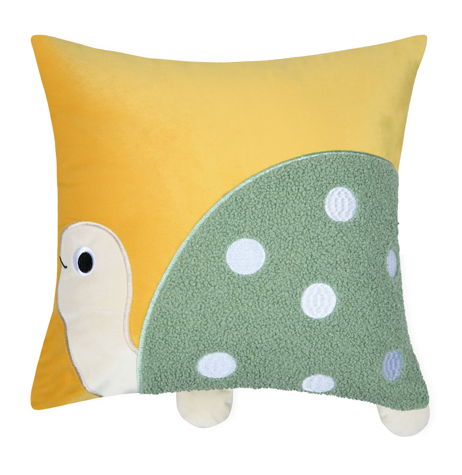 Almofada Decorativa Infantil Mimy Tartatuga Quadrada Amarelo