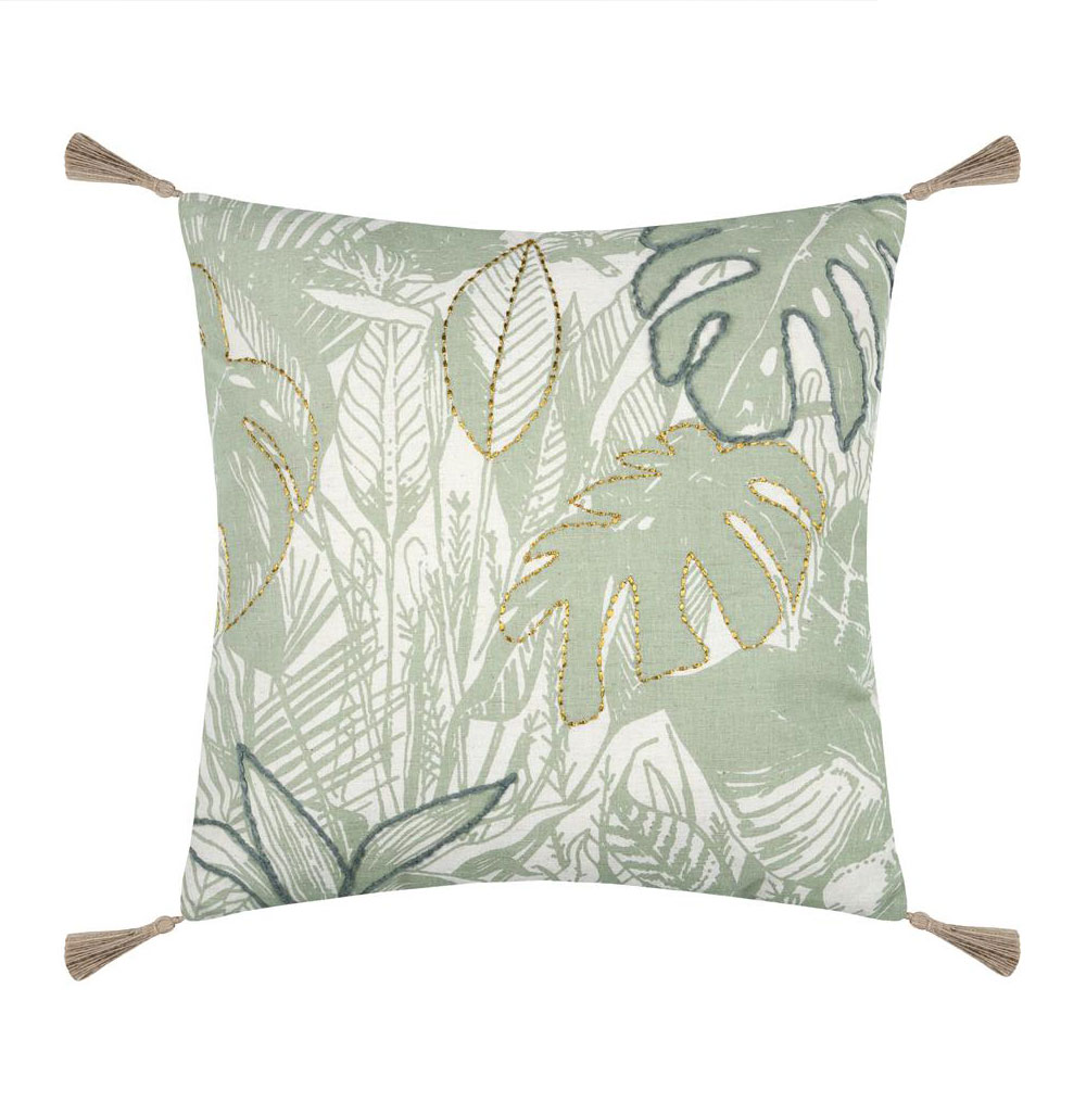 Almofada Decorativa Floral Botanys Quadrada Multicolor
