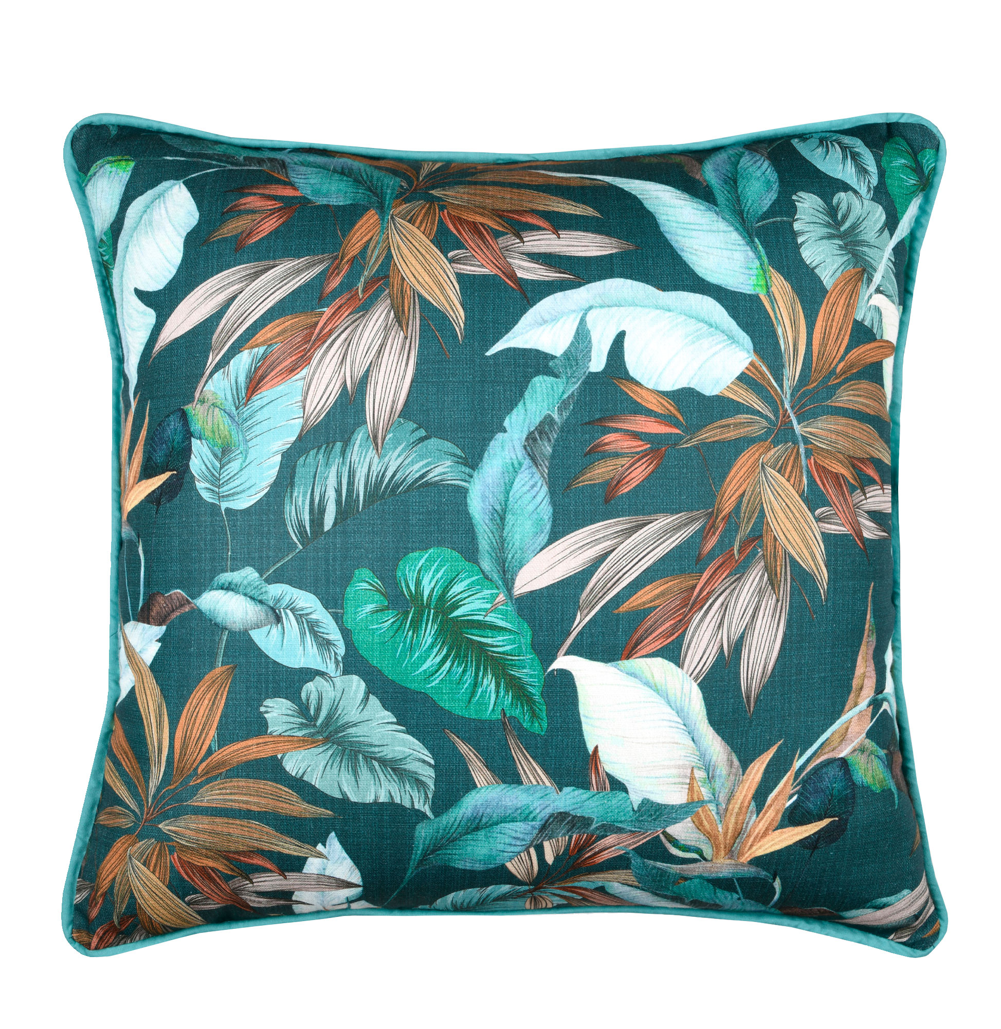 Almofada Decorativa Floral Seneca/Aquitaine Quadrada Azul