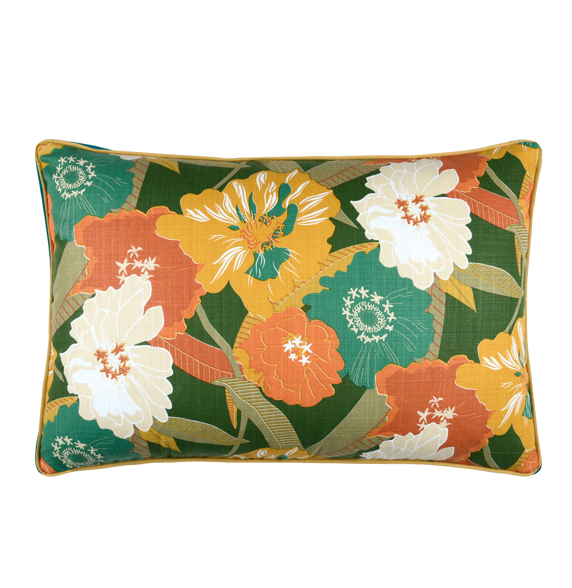 Almofada Sabrina dupla face em algodão multicolor com padrão floral 40 x 60 cm