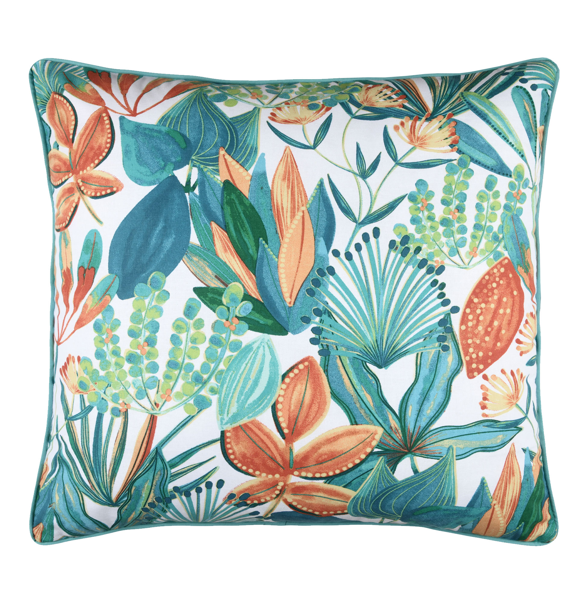 Almofada Decorativa Floral Sarabi/Aveyron Quadrada Azul Claro