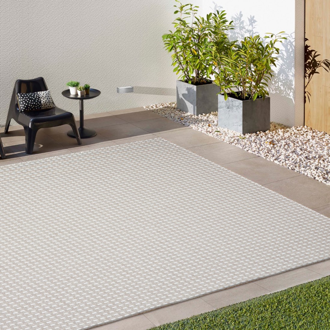 Alfombra de Pasillo Interior/Exterior Tatami 39003/363 Blanca