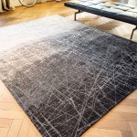 Alfombra Abstracta Freeze Chenille 8881 Negra
