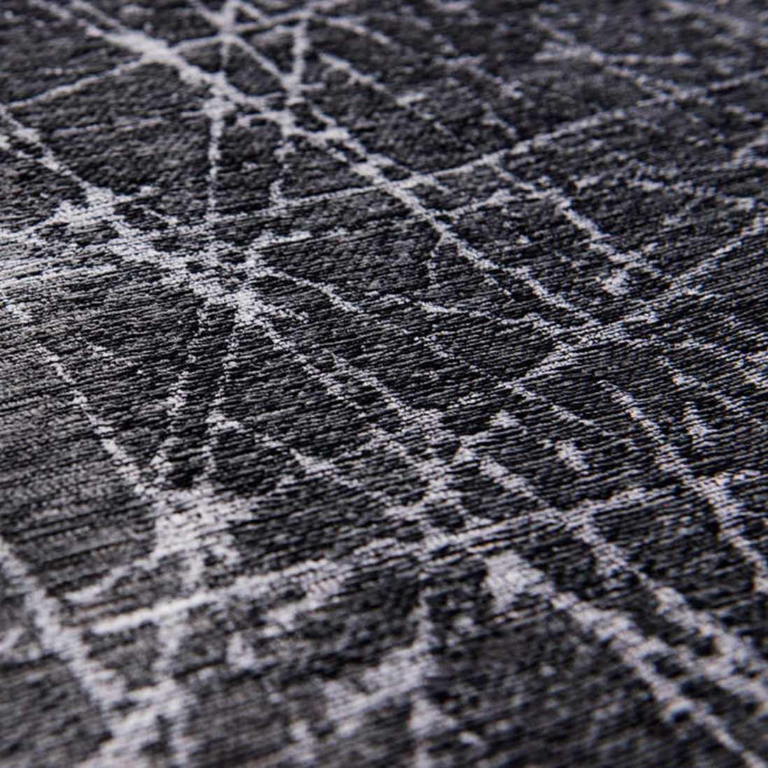 Alfombra Abstracta Freeze Chenille 8881 Negra