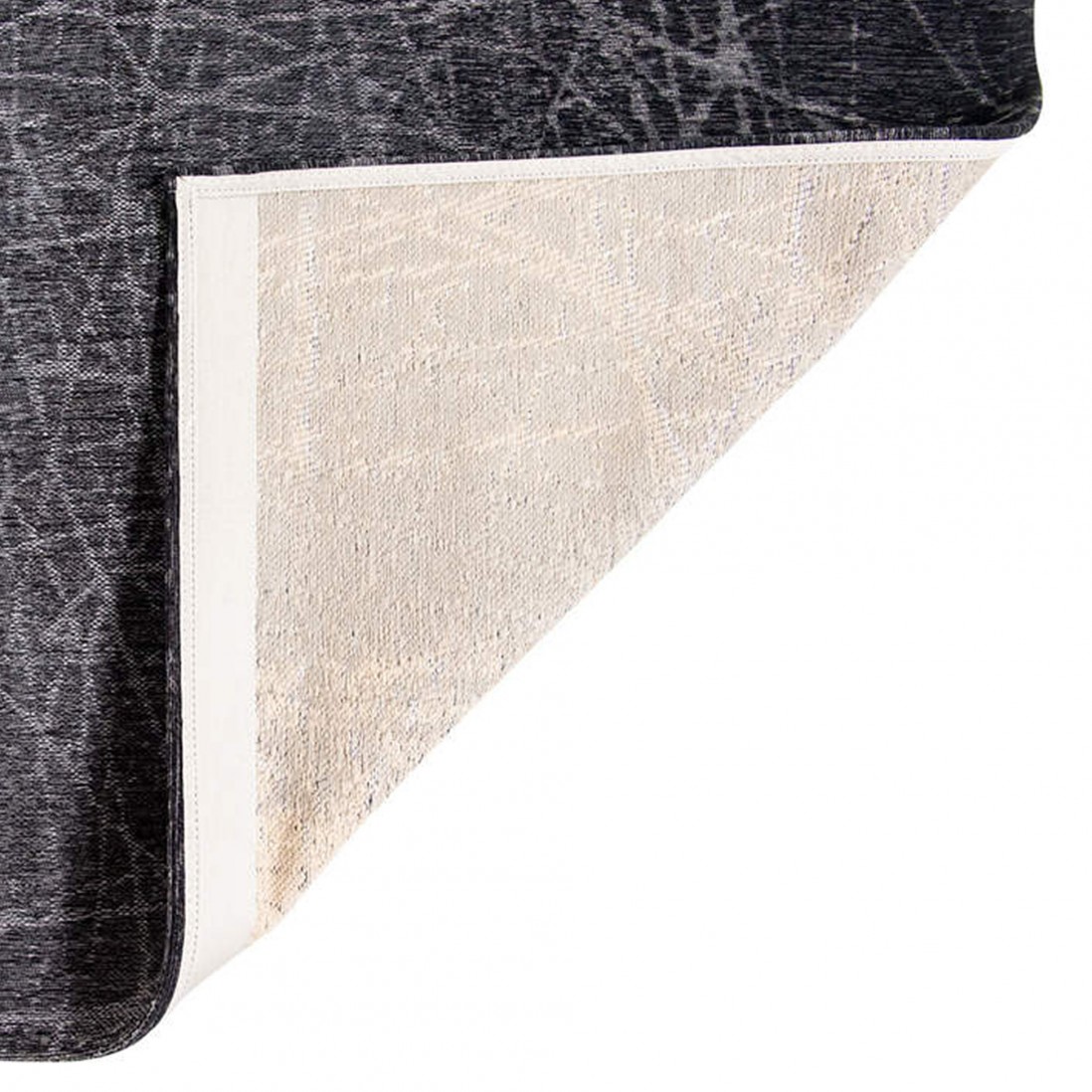 Alfombra Abstracta Freeze Chenille 8881 Negra