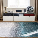 Alfombra Abstracta Freeze Chenille 8877 Azul