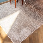 Alfombra Abstracta Freeze Chenille 8878 Marrn