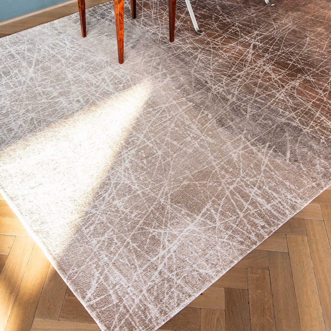 Alfombra Abstracta Freeze Chenille 8878 Marrn