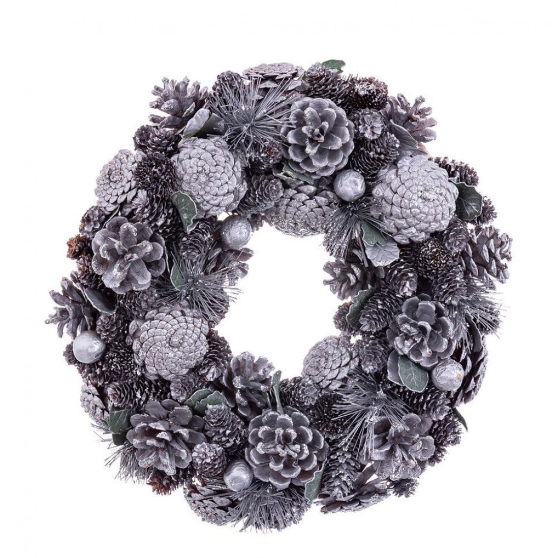 Coroa Decorativa de Natal 321 Prateado