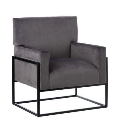 Velvety Armchair 436 Gray