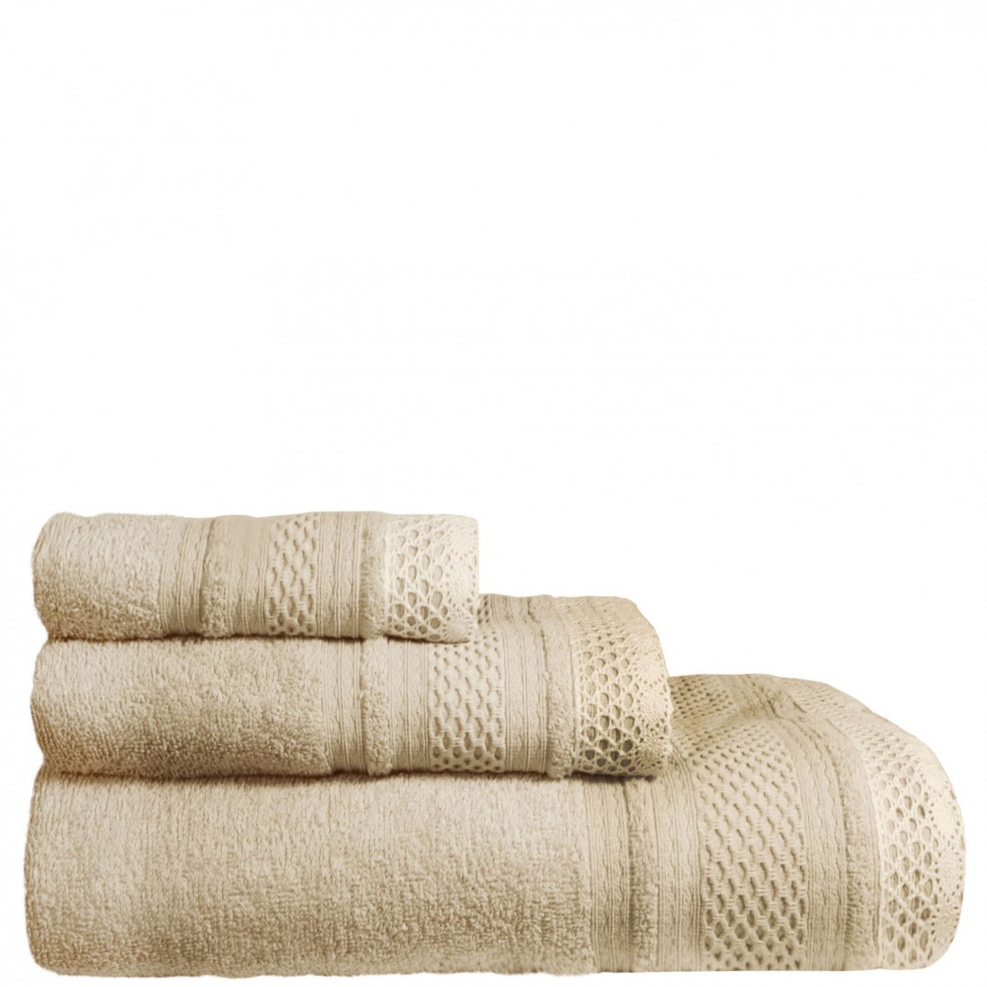 Soft Bath IVR 3 Towels Bath Set Light Beige