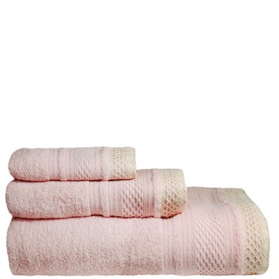 Soft Bath IVR 3 Towels Bath Set Light Pink