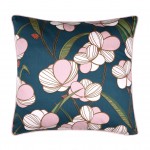 Iphigenie Floral Decorative Cushion Multicolor/Petroleum