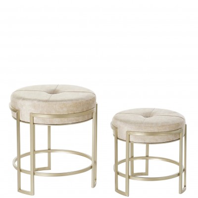 METAL/VELVET POUF 710