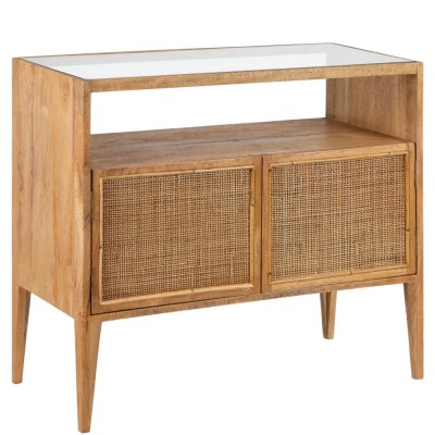 WOOD/RATTAN SIDEBOARD 375
