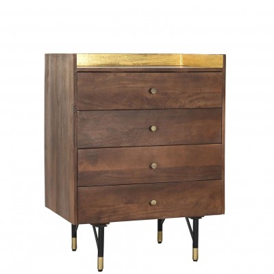 WOOD/METAL CHEST OF DRAWERS 184