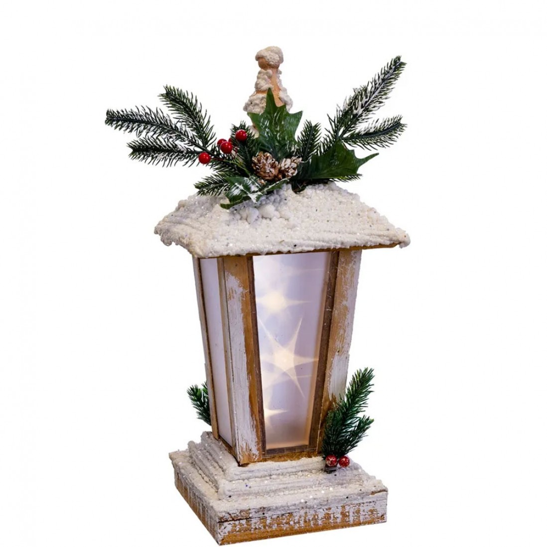 Lanterna de Madeira de Natal 704 Castanho