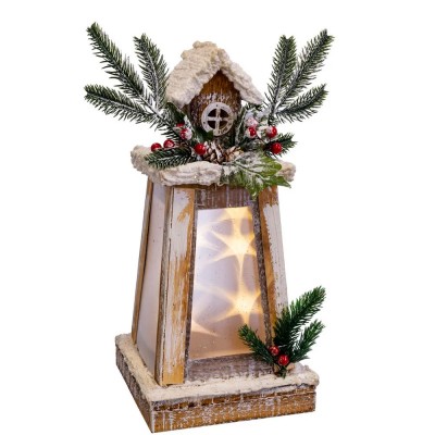 Linterna de Navidad de Madera 704 Marrn