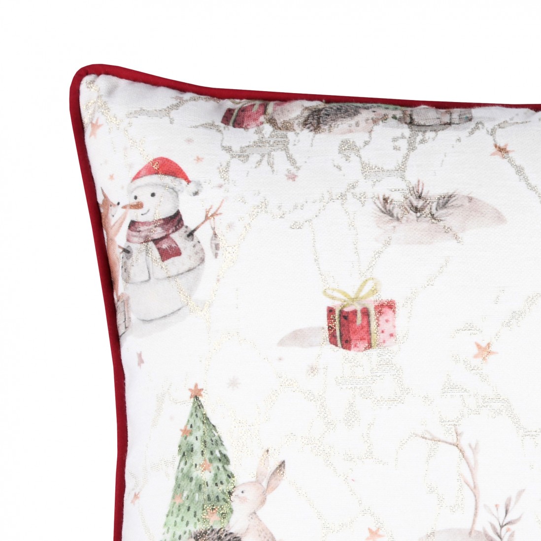 Almofada Decorativa de Natal History/Aquitaine Quadrada Vermelha