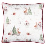 Almofada Decorativa de Natal History/Aquitaine Quadrada Vermelha