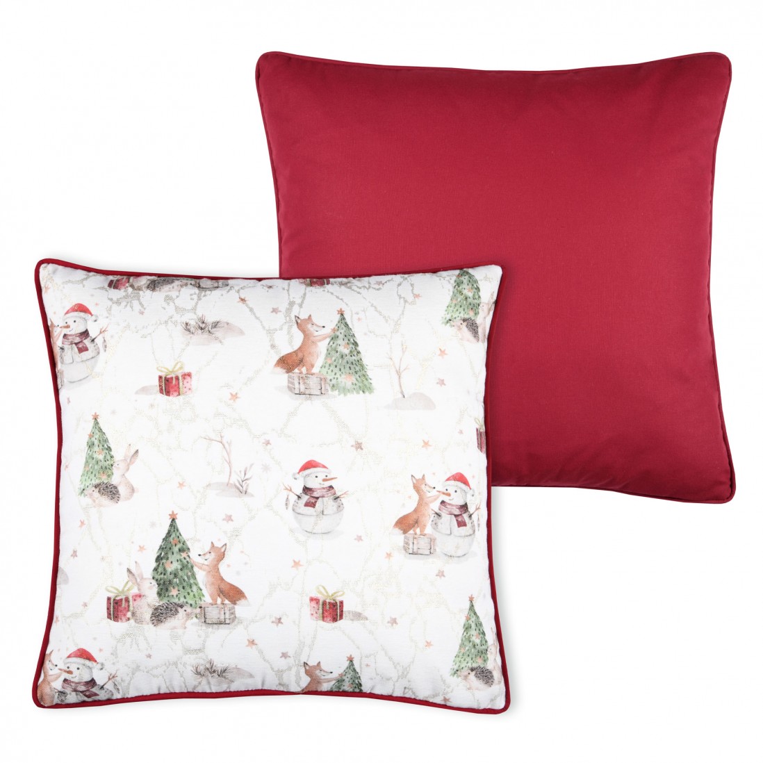 Almofada Decorativa de Natal History/Aquitaine Quadrada Vermelha