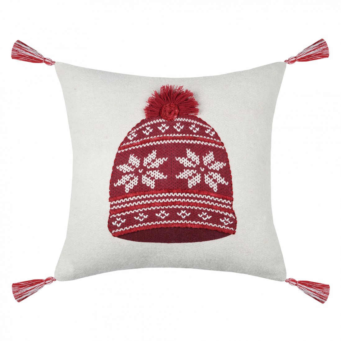 Almofada Decorativa de Natal Arvan 003 Quadrada Vermelha