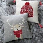 Almofada Decorativa de Natal Arvan 003 Quadrada Vermelha