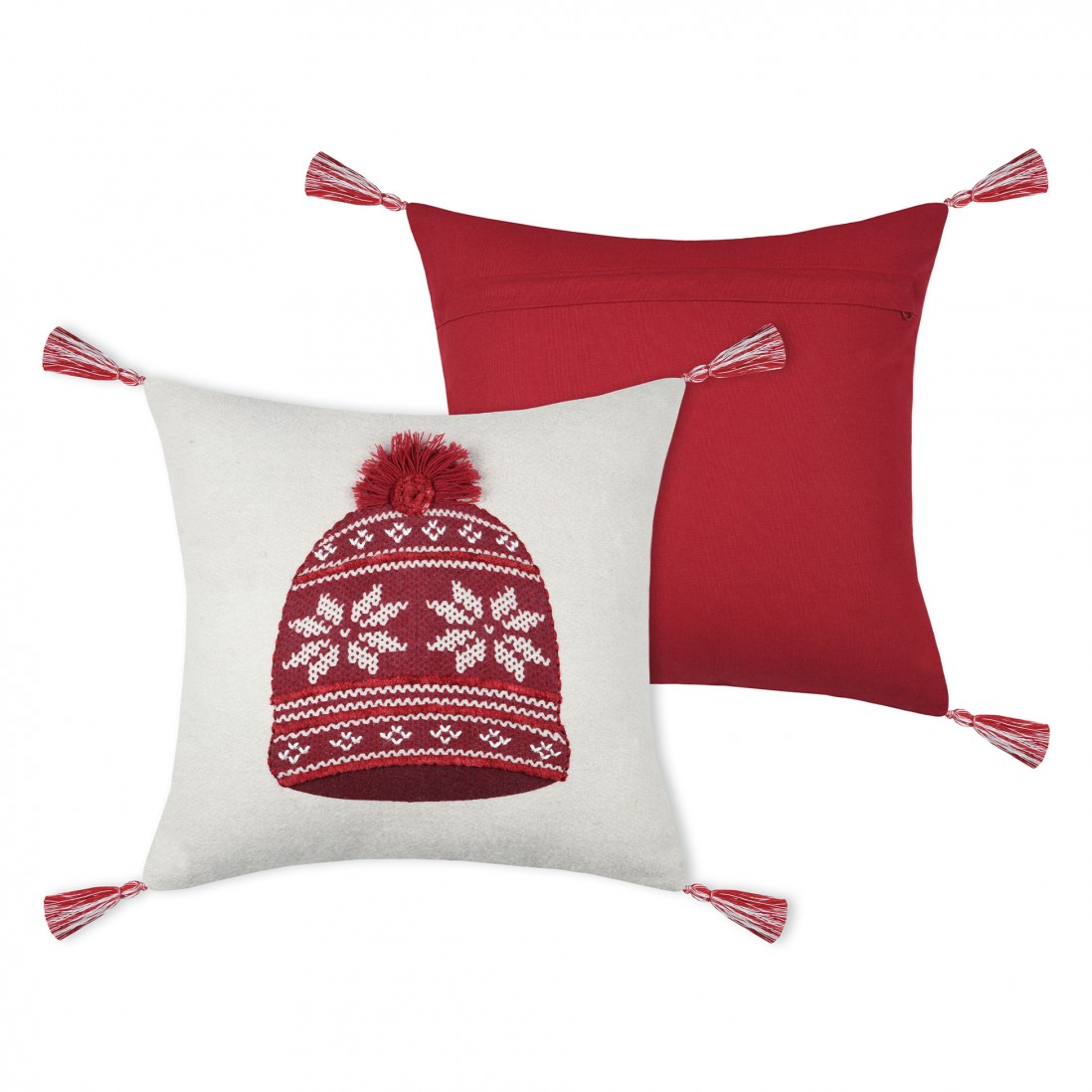 Almofada Decorativa de Natal Arvan 003 Quadrada Vermelha