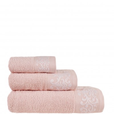 Cadiz 100% Cotton 3 Towels Bath Set Light Pink