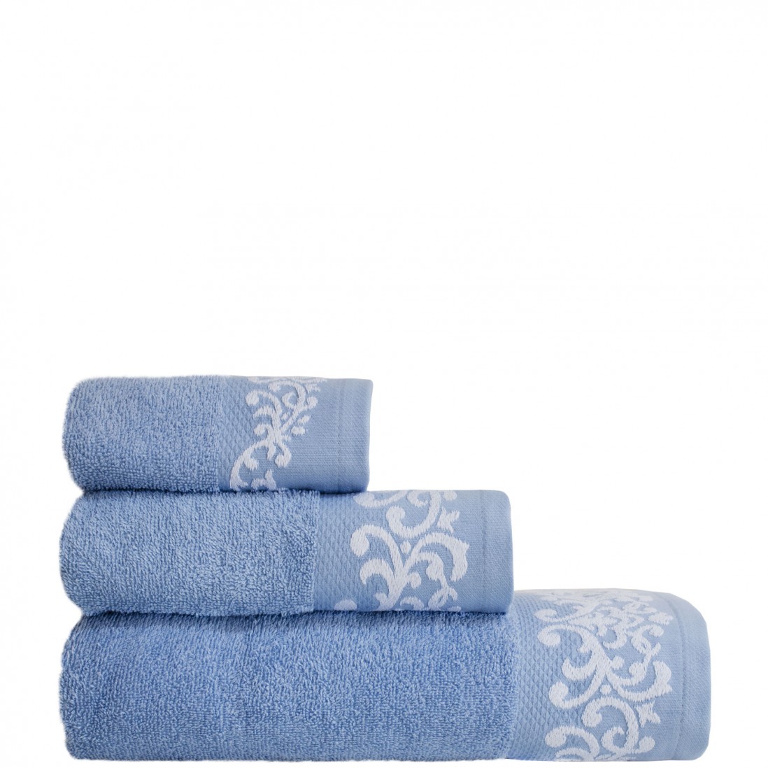 Cadiz 100% Cotton 3 Towels Bath Set Blue