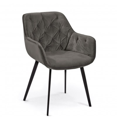 Velvety Dining Chair Brest Gray