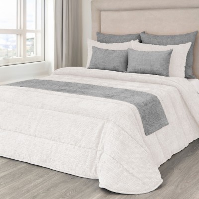 Fina Plain Double Bed Bedspread Natural White