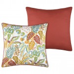 THAILANDE 001 Floral Decorative Cushion Square Orange