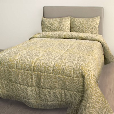 Colcha Cama de Casal Jasmine Floral Laranja Ocre