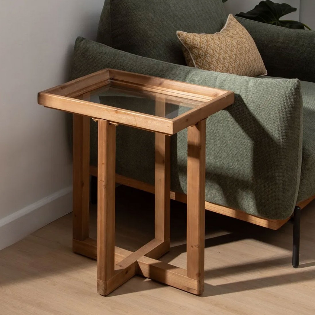 Wood/Glass Auxiliary Table 084