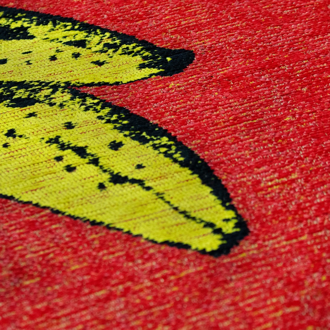 Alfombra Redonda Moderna Murakami Chenille 9392 Rojo