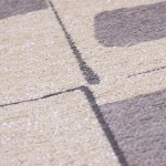 Alfombra Redonda Abstracta Edges Chenille 9366 Beige