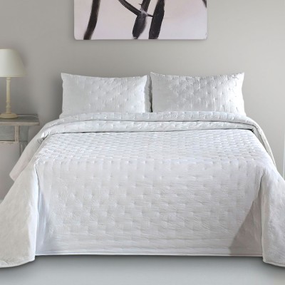 Sharon Plain Double Bed Bedspread White