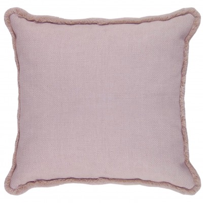 Basic Plain Decorative Cushion with Fringes Pink