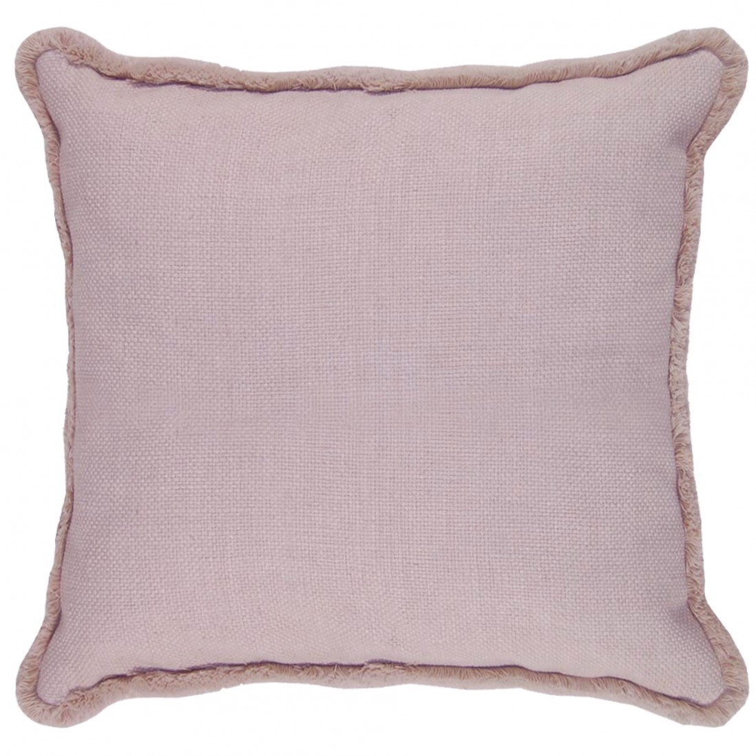 Basic Plain Decorative Cushion with Fringes Pink