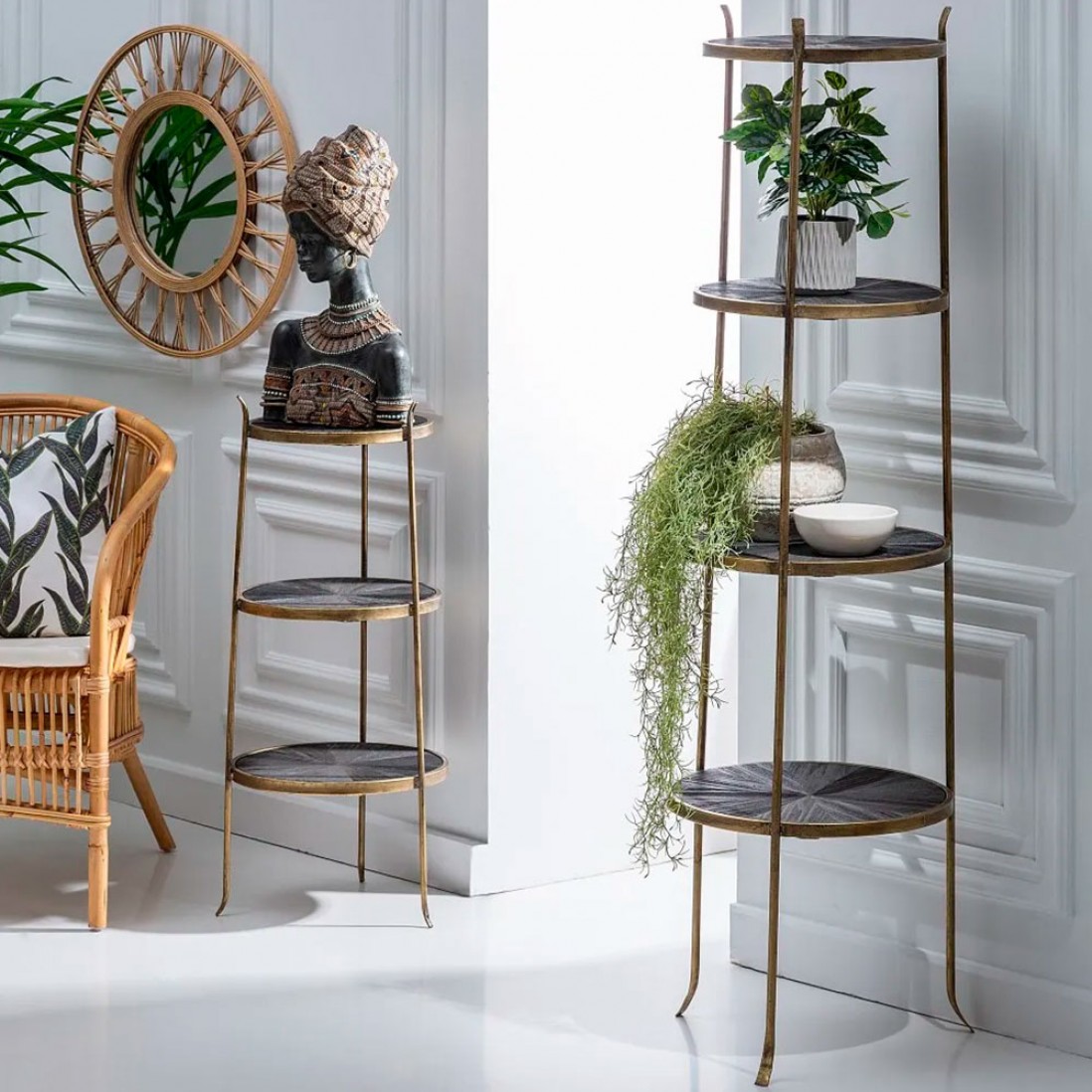 Metal and Wood Bookcase 990 Golden