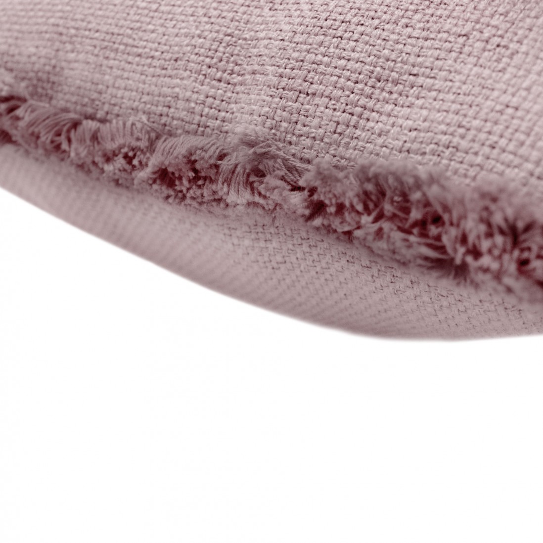 Basic Plain Decorative Cushion with Fringes Pink