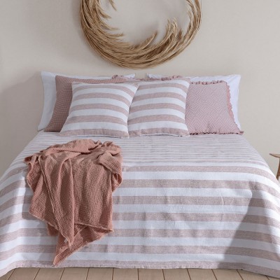 Earth Geometric Double Bed Bedspread Pink