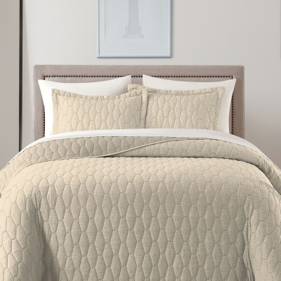 Edredn de Cama Doble Avagard Geomtrico Beige