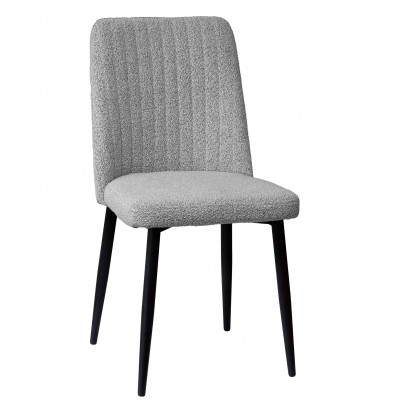 Dining Chair with Boucl Fabric Nimes Gray - Pack 2