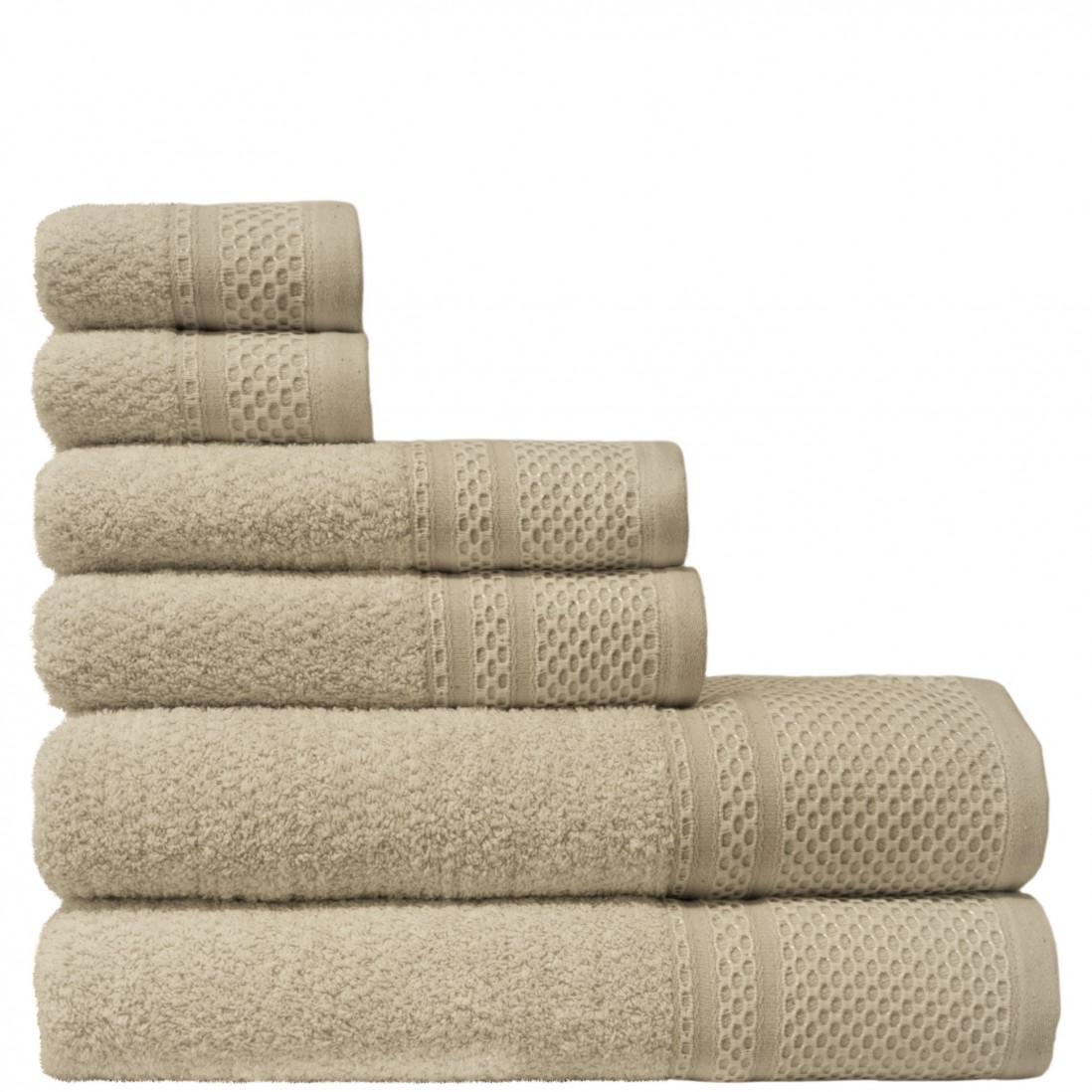 Fil F-300 6 Towels Bath Set Taupe Gray