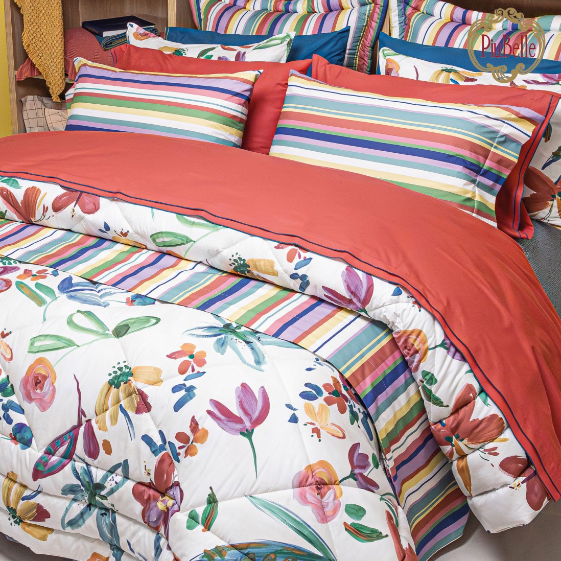 Colcha Cama de Casal Amparo Floral Multicolor